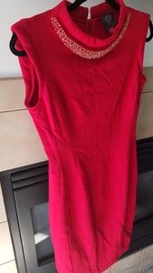 Vince Camuto red dress with collar detail